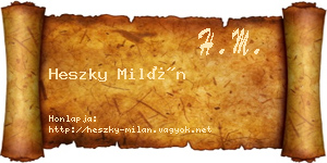 Heszky Milán névjegykártya